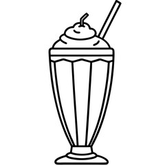 Elegant Milkshake Vector Drawing