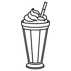 Elegant Milkshake Vector Drawing