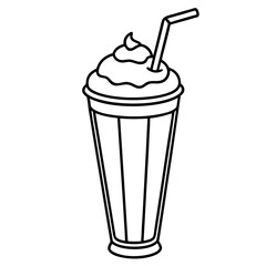 Elegant Milkshake Vector Drawing