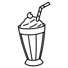 Elegant Milkshake Vector Drawing