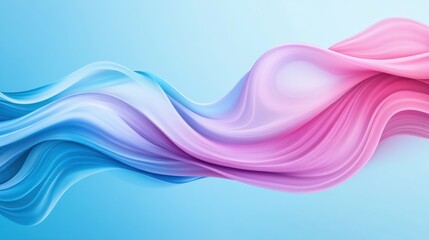 Fototapeta premium Colorful Flowing Waves in Soft Blue and Pink Tones on a Smooth Background for Design and Art Projects
