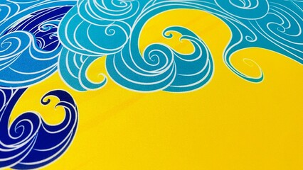 Swirling abstract waves with a touch of nature and summer vibes