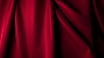 Dark red satin fabric. Generative AI