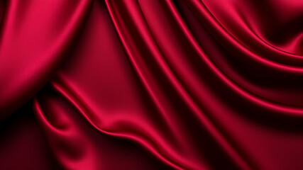 Fototapeta premium Dark red satin fabric. Generative AI