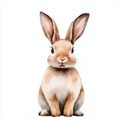 Fototapeta premium Adorable Watercolor Rabbit Illustration - Cute Bunny Portrait