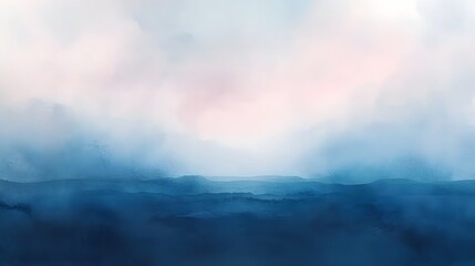 Obraz premium Serene Blue Mountains Under a Misty Sky