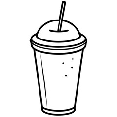 Elegant Smoothie Glass Outline Vector