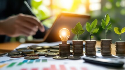 Entrepreneur presenting a new business idea to investors in a professional office meeting.