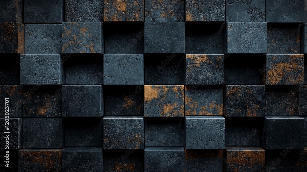Leinwandbilder Dynamic stacking sequence of squares abstract art installation urban environment creative viewpoint visual concept