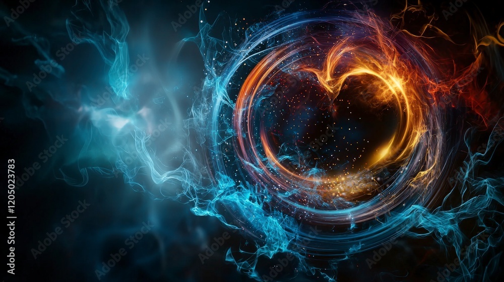 Fototapete pulsing and expanding circles abstract background digital art energetic environment close-up view vi