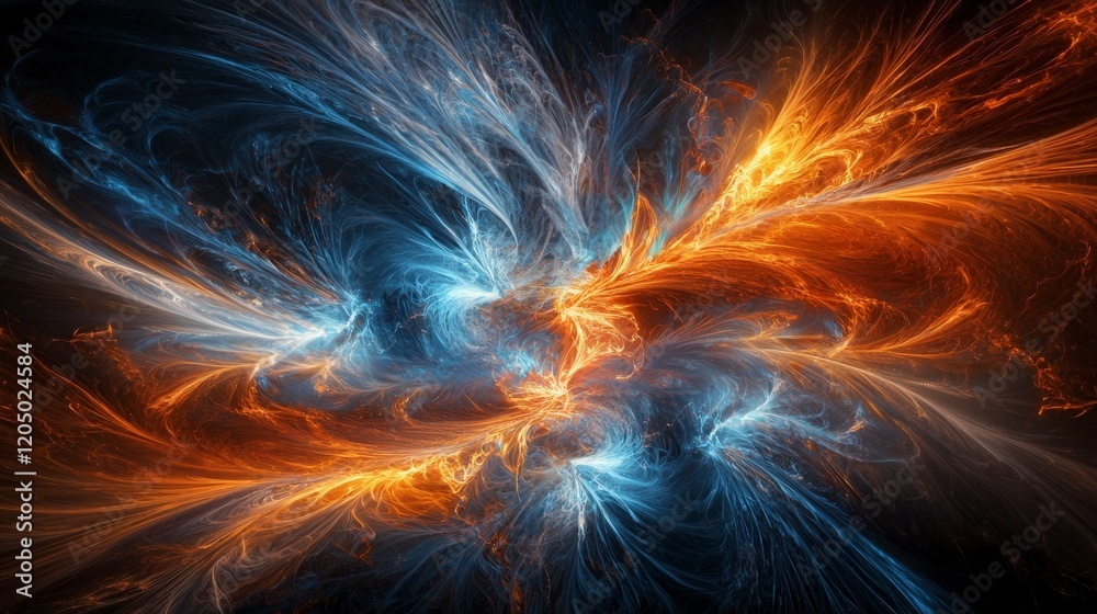 Poster a swirling burst of light and color abstract art digital creation vibrant atmosphere close-up evokin