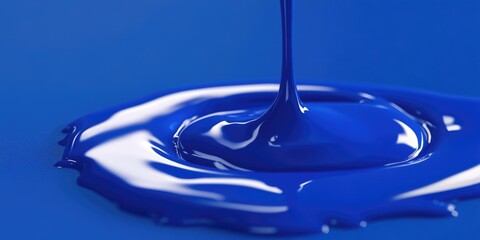 Blue Liquid Drop Close-Up