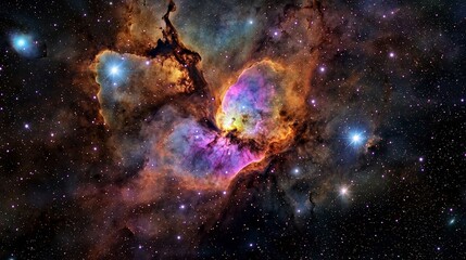 Fototapeta premium Abstract galaxy formation in cosmic space vibrant digital art and celestial environment with swirling hues