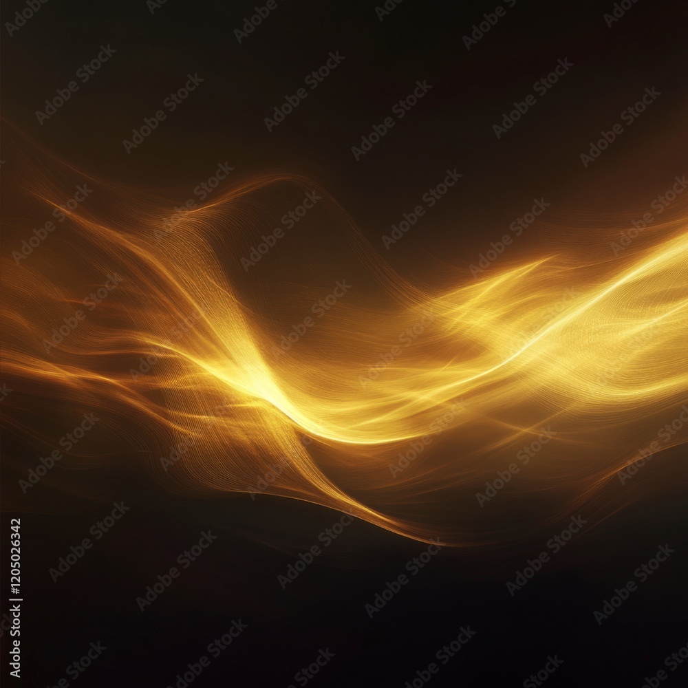 Poster abstract golden light shimmering on dark background digital art creative atmosphere visual concept a