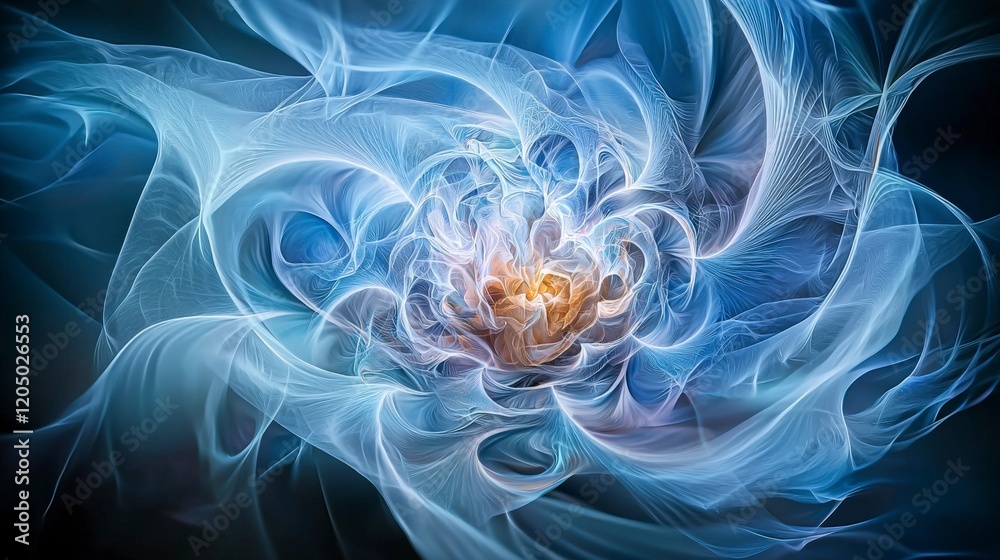 Leinwandbilder Abstract swirling shapes in cool tones art composition digital design soft environment close-up view visual concept