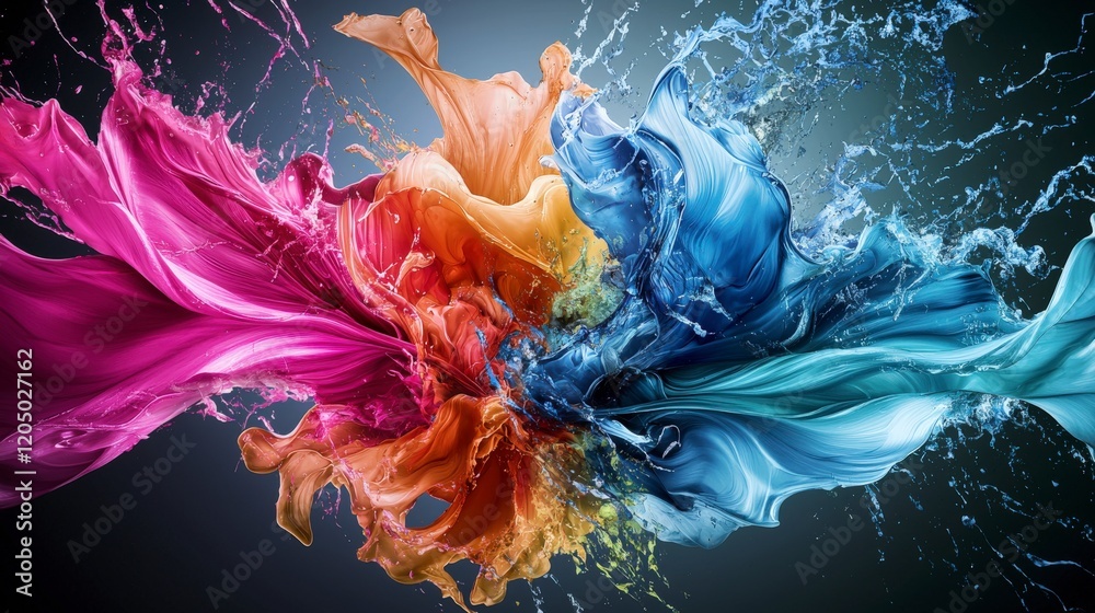 Fototapete dynamic color splashing action creative studio abstract visuals bold environment artistic perspectiv