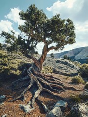 Obraz premium Rocky Outcrop Tree