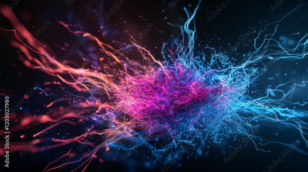 Fototapete dynamic and colorful soundwaves in fluid lines abstract visual art dark environment vibrant concept 