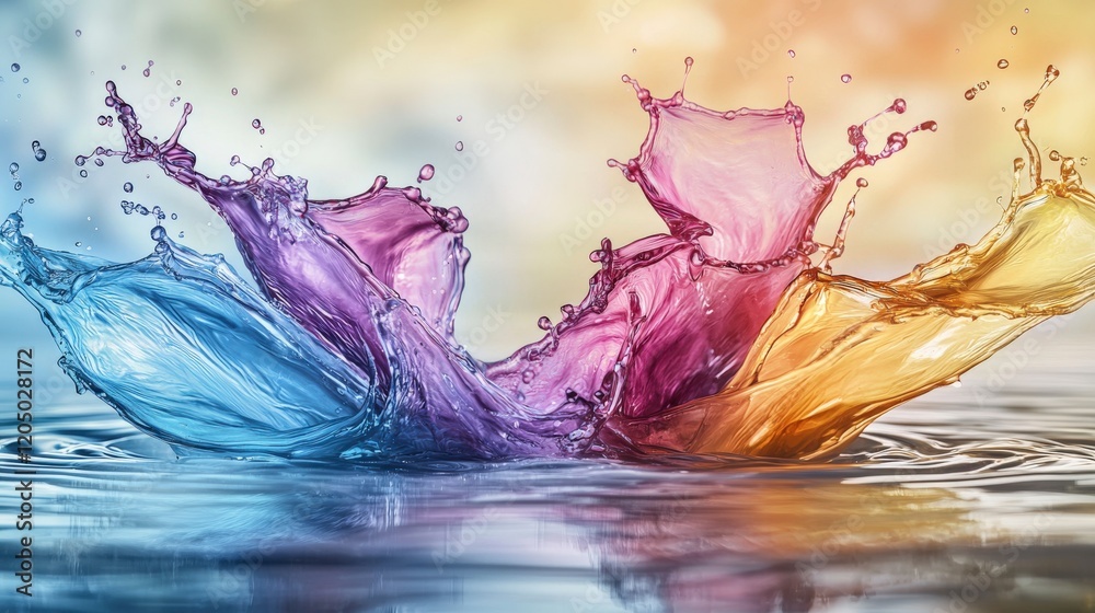 Leinwandbilder dynamic liquid motion patterns in vibrant colors water splash art studio setting abstract creation a