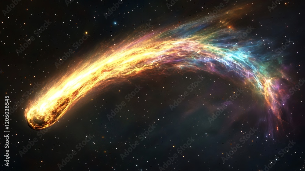 Canvas Prints a supermassive black hole absorbing a nearby gas cloud, creating a colorful and chaotic display of c