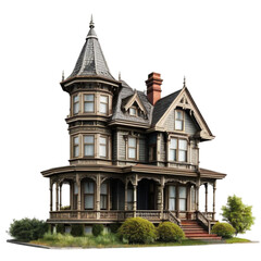 Victorian Mansion Home isolated