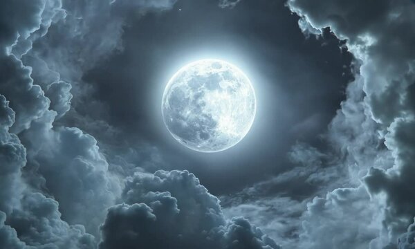 view of the full moon in the night sky