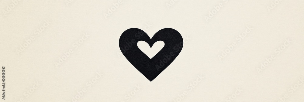Fototapete heart symbol with a minimalist design on a plain background expressing love and affection in a moder