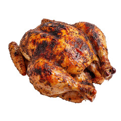 Deliciously grilled whole chicken, perfectly seasoned. transparent background