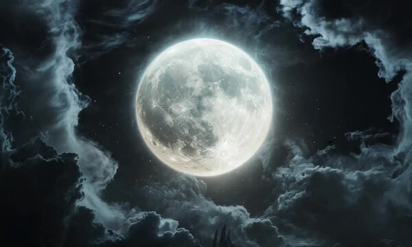 view of the full moon in the night sky