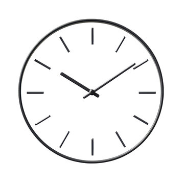 Elegant black wall clock for modern decor. transparent background
