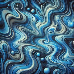Fototapeta premium Abstract liquid marble background with highly saturated blue tones, featuring intricate swirling patterns and smooth gradients