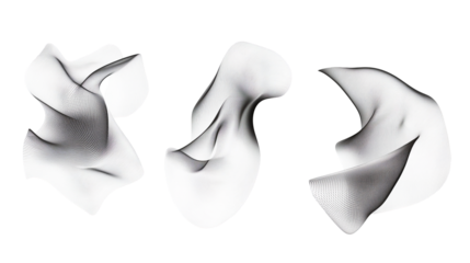 Contemporary abstract shapes for decor isolated on transparent background 