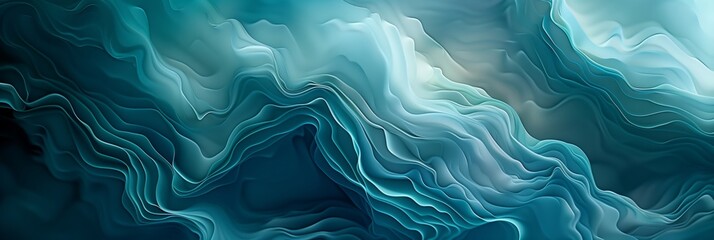 Obraz premium Abstract background, flowing shapes in blue and green colors, fluid design.