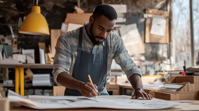 Entrepreneur reviewing sales numbers and deciding whether to adjust business operations during a recession.