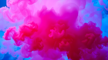 Dramatic smoke and fog in contrasting vivid red, blue, and purple colors. Vivid and intense abstract background or wallpaper. Generative AI