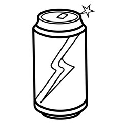 Geometric Line Art for Energy Beverage