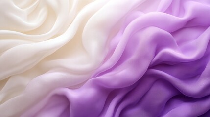 Fototapeta premium Draped fabric showcasing a gradient of white to purple