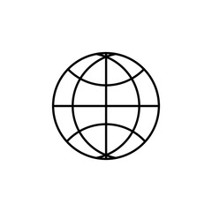 WWW world wide web set site symbol, Internet collection icon, website address globe, flat outline sign .