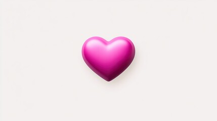 Glossy pink heart Icon on white background
