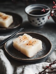 Asian-style meal with chopsticks