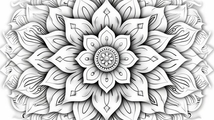 Detailed vector mandala coloring page design