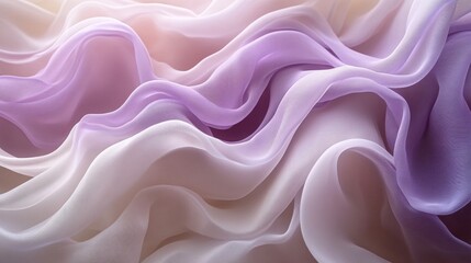 Obraz premium Soft Lavender and White Silk Fabric Draped Waves