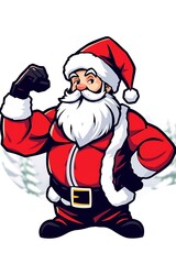 Muscular Santa Claus flexing. (1)
