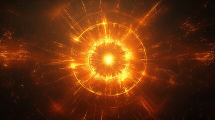 Fiery Abstract Circular Energy Burst Design