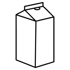 Milk Carton Line Art Illustration