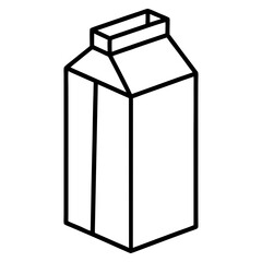 Milk Carton Line Art Illustration