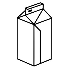 Milk Carton Line Art Illustration