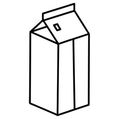 Milk Carton Line Art Illustration
