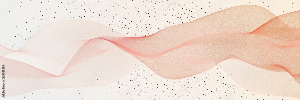 Poster Soft flowing abstract art with pastel colors and subtle dotted patterns for serene decoration. Generative AI