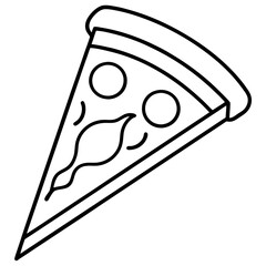 Minimalist Pizza Slice Line Art